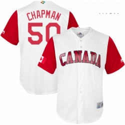 Mens Canada Baseball Majestic 50 Kevin Chapman White 2017 World Baseball Classic Replica Team Jersey