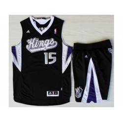 Sacramento Kings 15 DeMarcus Cousins Black Revolution 30 Swingman Suits