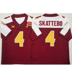 Men Arizona Sun Devils Red White #4 Cam SKATTEBO White Stitched F U S E NCAA Jersey