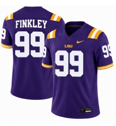 Men LUS Tigers 99 Finkley Purple Stitched NCAA Football Stitched Jersey