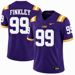 Men LUS Tigers 99 Finkley Purple Stitched NCAA Football Stitched Jersey