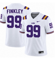 Men LUS Tigers 99 Finkley White Stitched NCAA Football Stitched Jersey Men LUS Tigers 99 Finkley White Stitched NCAA Football Stitched Jersey