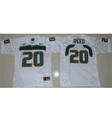 Hurricanes #20 Ed Reed White Stitched Youth NCAA Jersey