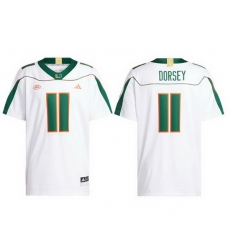 Men Miami Hurricanes  11 Ken Dorsey White Away Stitched Football Jersey