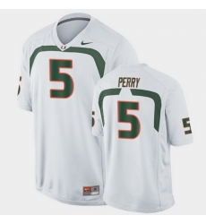 Men Miami Hurricanes N'Kosi Perry Game White College Football Jersey