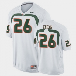 Men Miami Hurricanes Sean Taylor Game White College Football Jersey