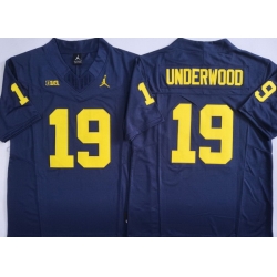 Men Michigan Wolverines Blue #19 Bryce Underwood Stitched NCAA Jersey