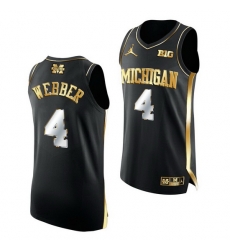 Michigan Wolverines Chris Webber 2021 March Madness Golden Authentic Black Jersey