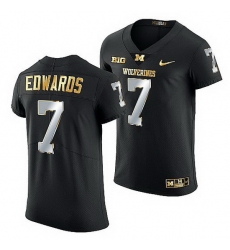 Michigan Wolverines Donovan Edwards 2021 22 Golden Edition Elite Football Black Jersey