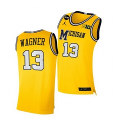 Michigan Wolverines Moritz Wagner Yellow Blm Social Justice Jersey