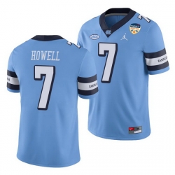 North Carolina Tar Heels Sam Howell Carolina Blue 2021 Orange Bowl Game Jersey