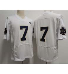 Men Notre Dame Fighting Irish Audric Estime #7 White 2023 Stitched Jersey no name