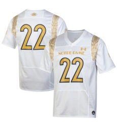 Men's Under Armour #22 White Notre Dame Fighting Irish 2022 Shamrock Series Replica Jersey