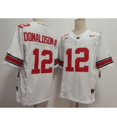 Men Ohio State Buckeyes #12 CJ Donaldson JR White Stitched NCAA Jersey Men Ohio State Buckeyes #12 CJ Donaldson JR White Stitched NCAA Jersey