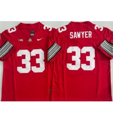 Men Ohio State Buckeyes #33 Jack Sawyer Red Stitched NCAA Jersey Men Ohio State Buckeyes #33 Jack Sawyer Red Stitched NCAA Jersey
