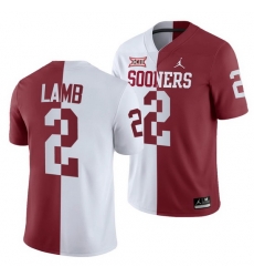 Oklahoma Sooners Ceedee Lamb White Crimson Split Men'S Jersey