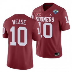 Oklahoma Sooners Theo Wease Crimson 2020 Cotton Bowl Classic College Football Jersey