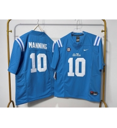 Men Ole Miss Rebels 10 Eli Manning Light Blue F U S E Stitched Jersey Men Ole Miss Rebels 10 Eli Manning Light Blue F U S E Stitched Jersey