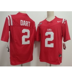 Men Ole Miss Rebels  2 Jaxson Dart Red F U S E  Stitched Football Jersey