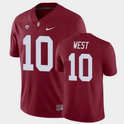 Men Stanford Cardinal Jack West College Football Cardinal Game Jersey