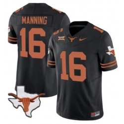 Men Texas Longhorn #16 Arch Manning Black F U S E Limited Jersey