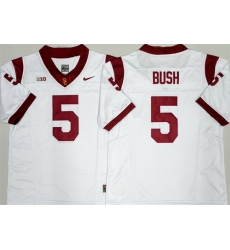Men USC Trojans  5 Reggie Bush F U S E  White Stitched Jersey