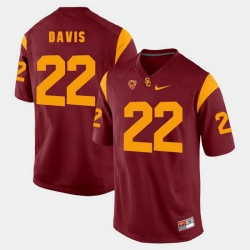 Men Usc Trojans Justin Davis Pac 12 Game Red Jersey