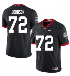 2020 Men #72 Netori Johnson Georgia Bulldogs Mascot 100th Anniversary College Football Jerseys Sale-