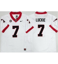 Georgia Bulldogs 7 Lawson Luckie White 2025 F U S E  Stitched Jersey