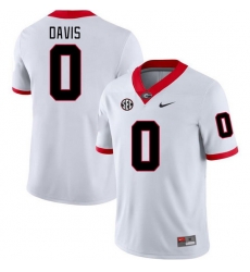 Men #0 Rian Davis Georgia Bulldogs College Football Jerseys Stitched-White