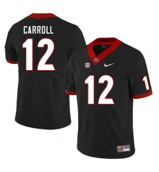 Men #12 Lovasea Carroll Georgia Bulldogs College Football Jerseys Sale-Black