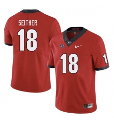 Men #18 Brett Seither Georgia Bulldogs College Football Jerseys Sale-Red