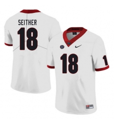 Men #18 Brett Seither Georgia Bulldogs College Football Jerseys Sale-White