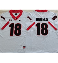 Men #18 JT Daniels Georgia Bulldogs College Football Jerseys Sale-White