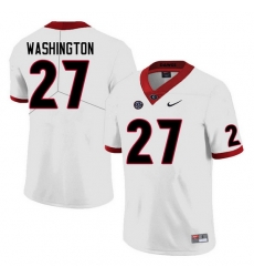 Men #27 C.J. Washington Georgia Bulldogs College Football Jerseys Sale-White Anniversary