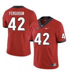 Men #42 Tauheed Ferguson Georgia Bulldogs College Football Jerseys Sale-Red Anniversary