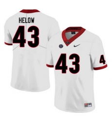 Men #43 Matthew Helow Georgia Bulldogs College Football Jerseys Sale-White Anniversary