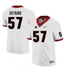 Men #57 Daniel Gothard Georgia Bulldogs College Football Jerseys-White