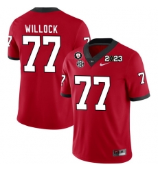 Men #77 Devin Willock Georgia Bulldogs 2022-23 CTP National Championship Football Jerseys