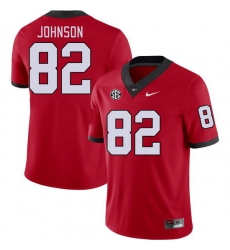 Men #82 Logan Johnson Georgia Bulldogs College Football Jerseys Stitched-Red