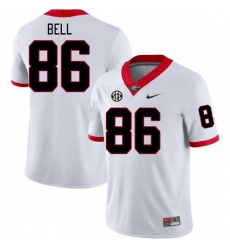 Men #86 Dillon Bell Georgia Bulldogs College Football Jerseys Stitched-White