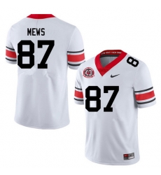 Men #87 Mekhi Mews Georgia Bulldogs College Football Jerseys Sale-40th Anniversary