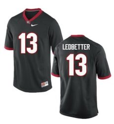 Men Georgia Bulldogs #13 Jonathan Ledbetter College Football Jerseys-Black