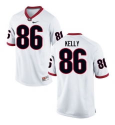 Men Georgia Bulldogs #86 Davis Kelly College Football Jerseys-White