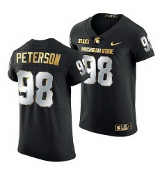 Michigan State Spartans Julian Peterson Golden Edition Nfl Limited Black Jersey