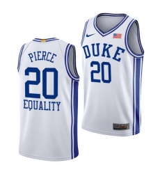 Duke Blue Devils Cason Pierce White Equality Men Jersey