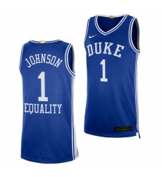 Duke Blue Devils Jalen Johnson Blue Equality Social Justice Men Jersey