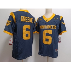 Men West Virginia Mountaineers Garrett Greene #6 F U S E Navy Stitched Jersey