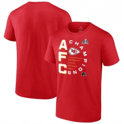 Men Kansas City Chiefs Red 2023 AFC Champions Right Side Big  26 Tall T Shirt