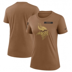 Women Minnesota Vikings 2023 Brown Salute To Service Legend Performance T Shirt